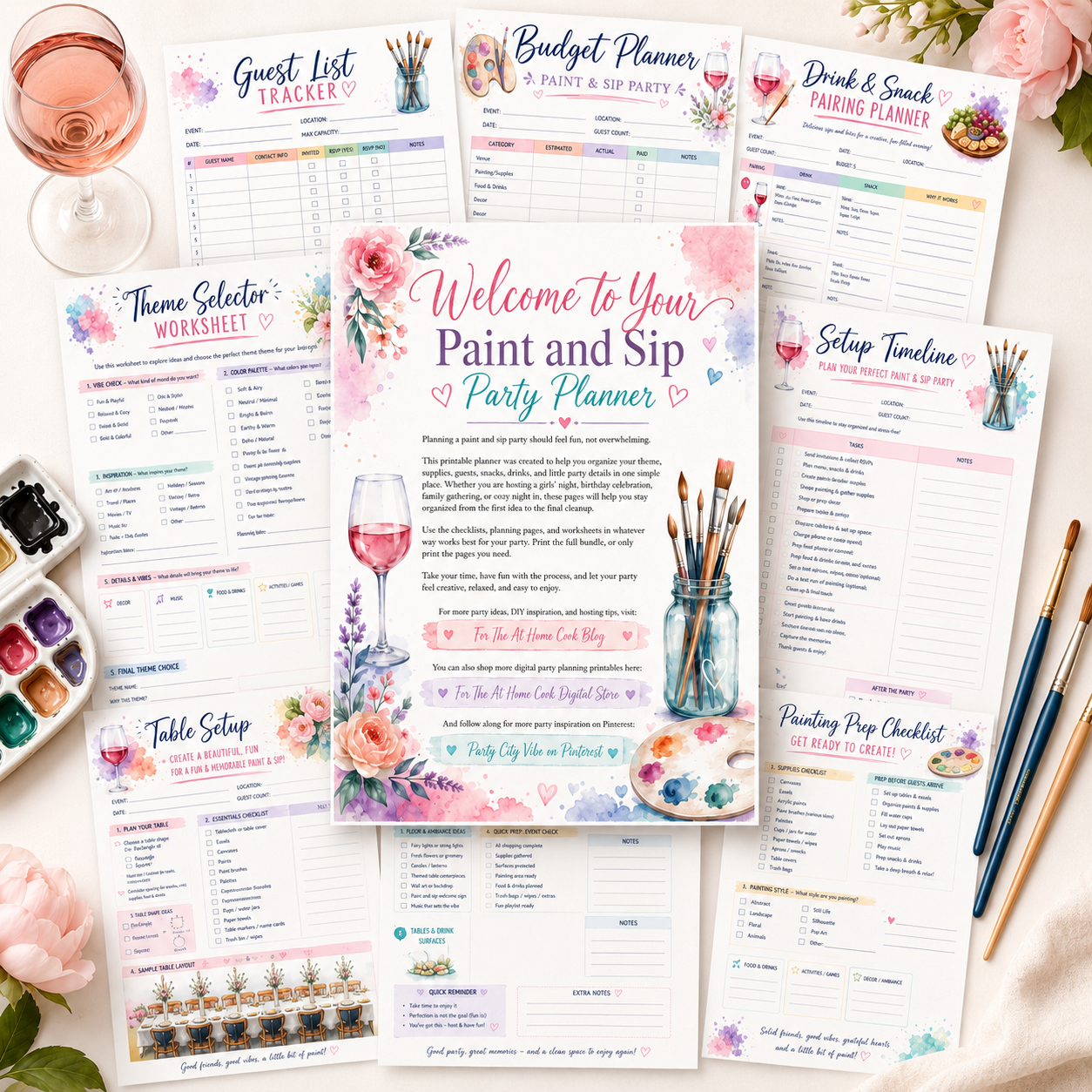 Paint and Sip Party Planner Printable Bundle