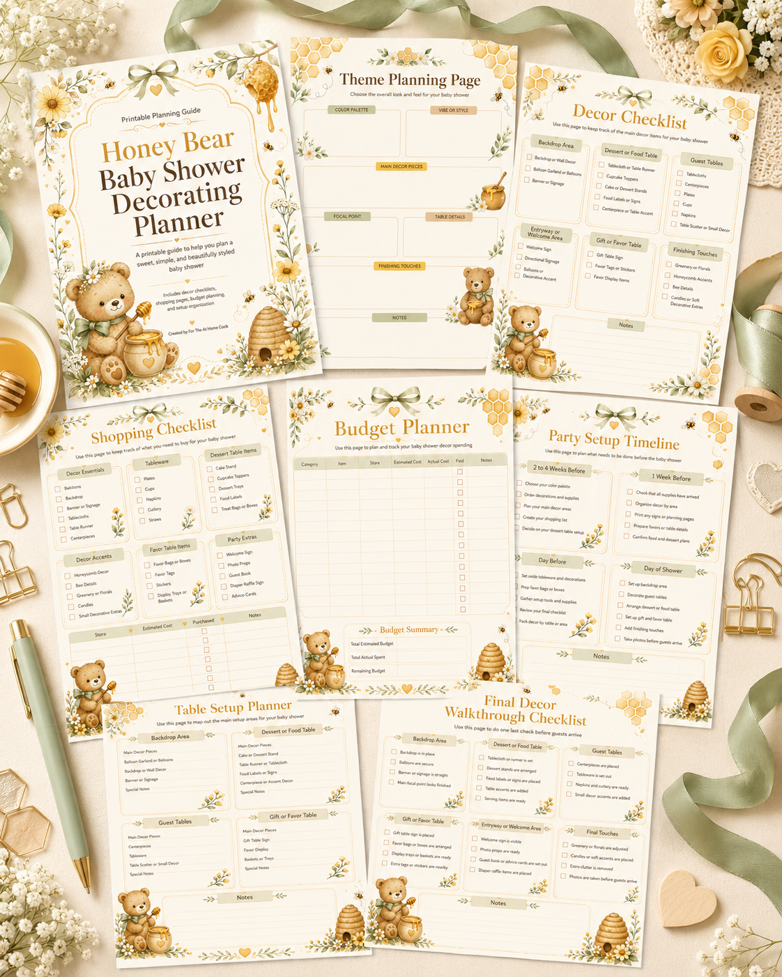 Honey Bear Baby Shower Decorating Planner