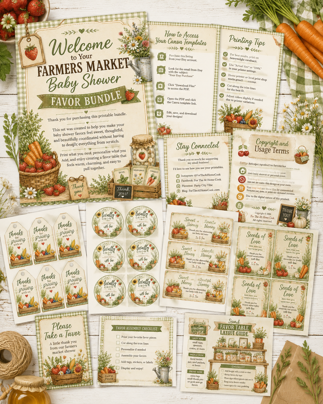 Farmers Market Baby Shower Favor Bundle