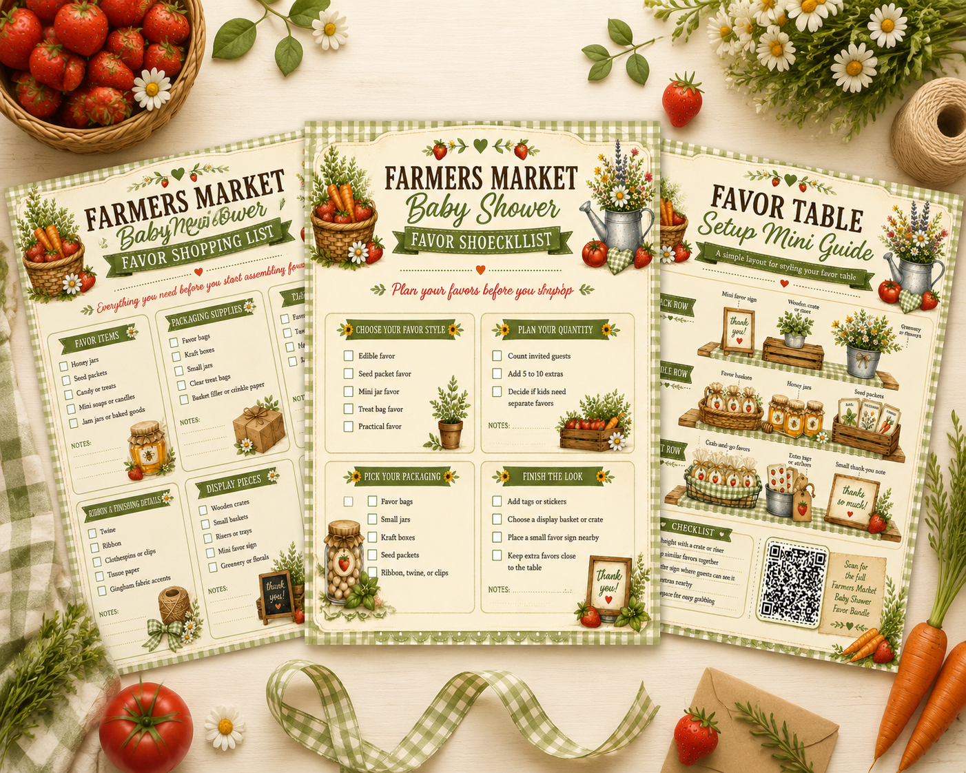 Free Farmers Market Baby Shower Favor Checklist