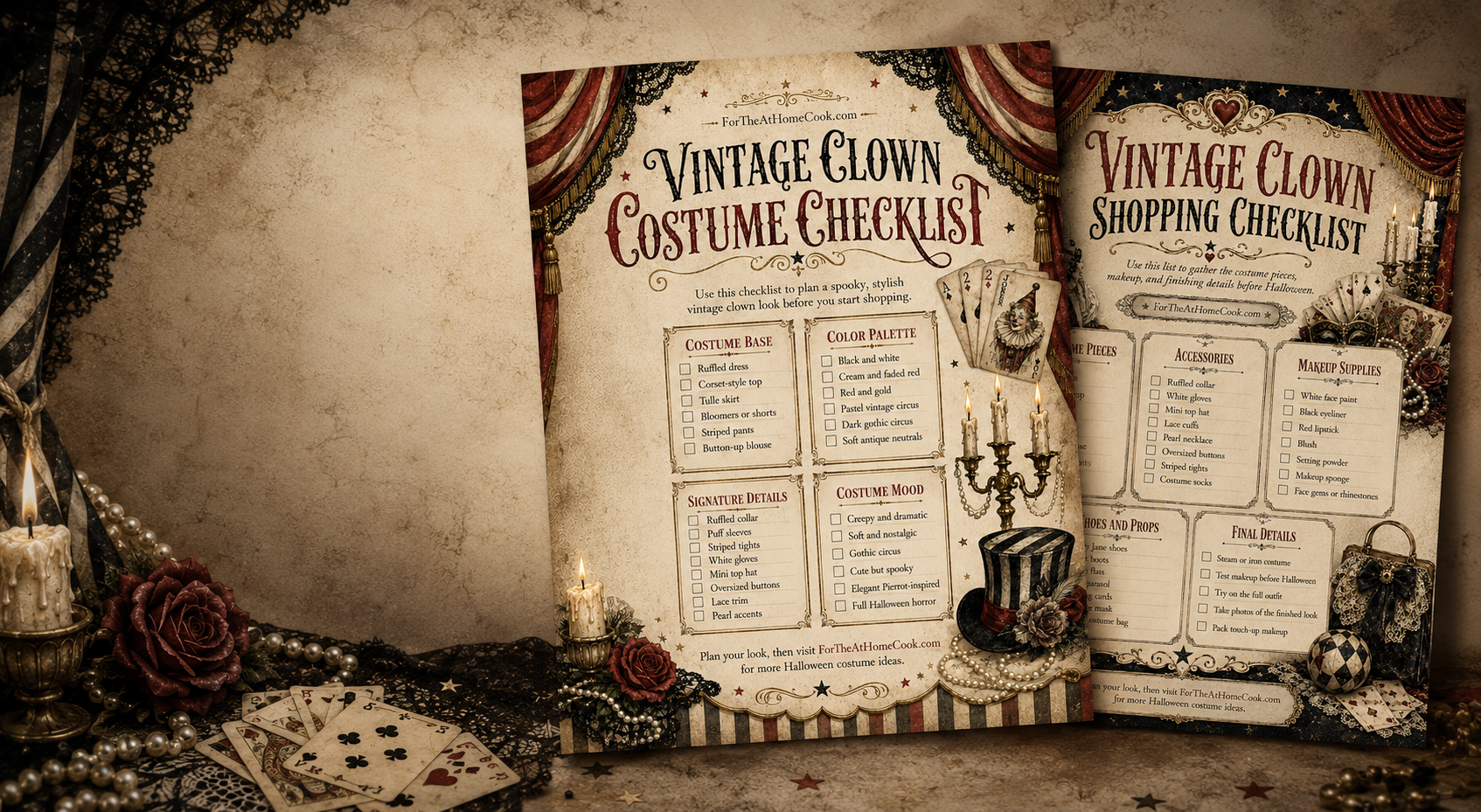 Free Vintage Clown Costume Checklist printable