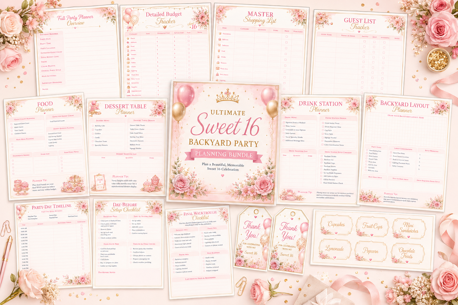 Ultimate Sweet 16 Backyard Party Planning Bundle