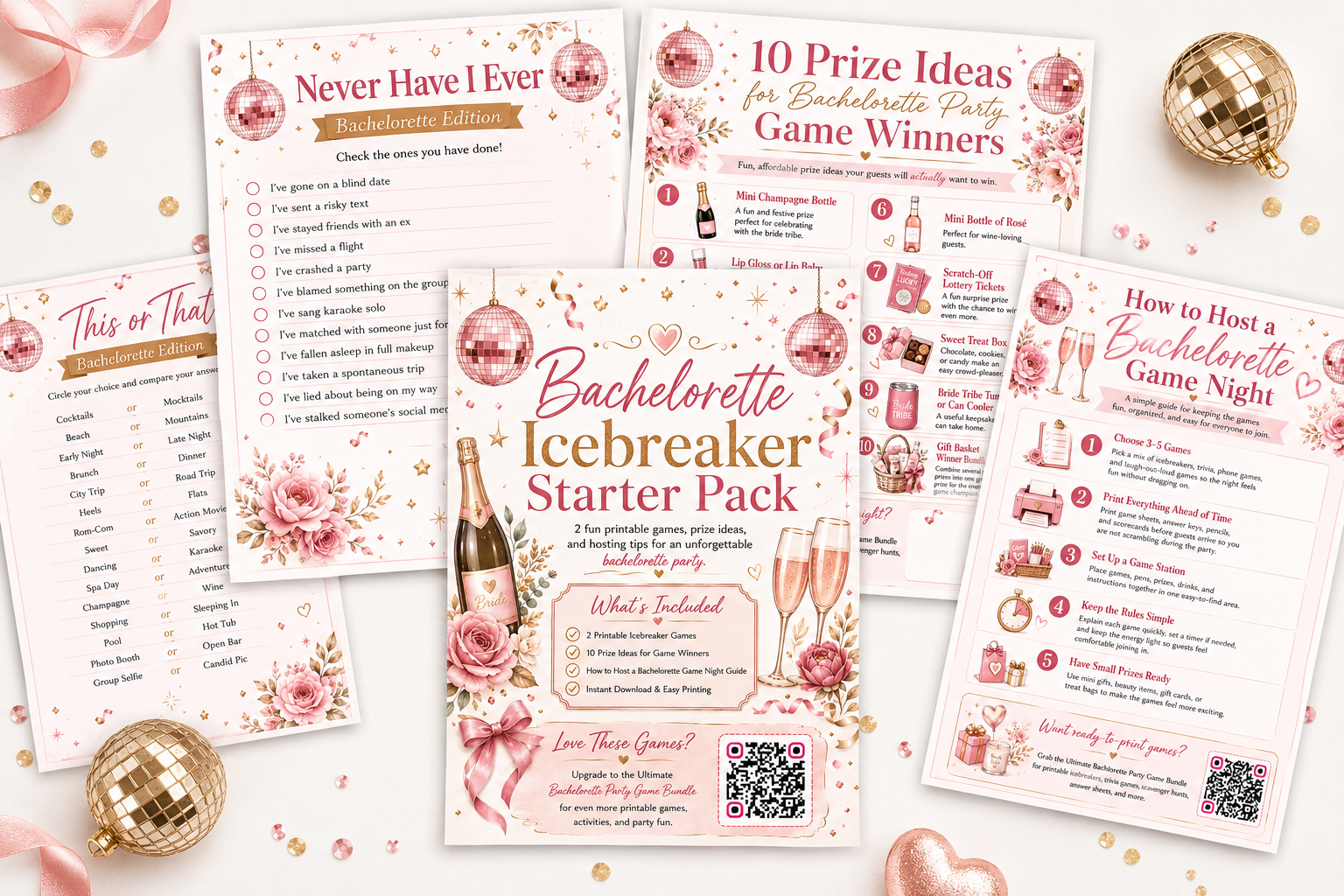 Free Bachelorette Icebreaker Starter Pack printable mockup