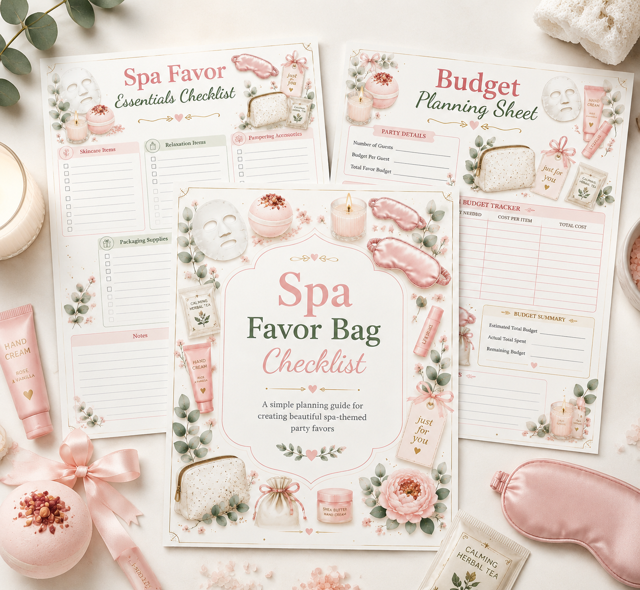 Spa Favor Bag Checklist Free Printable