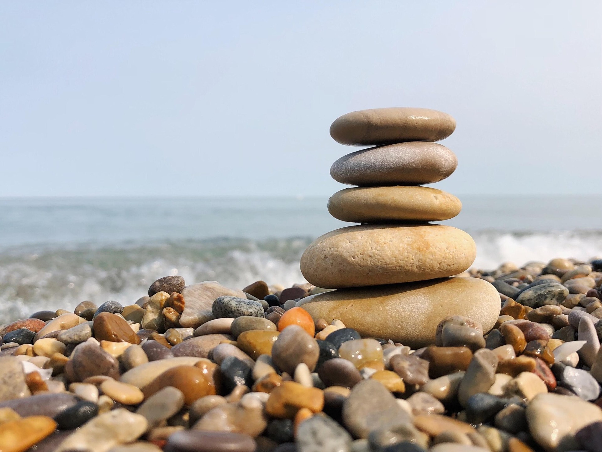 Five stones stacked Five stones stacked