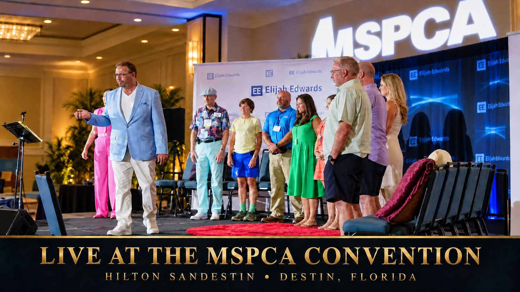 Elijah Edwards performing interactive audience entertainment at the MSPCA Convention at Hilton Sandestin in Destin, Florida
