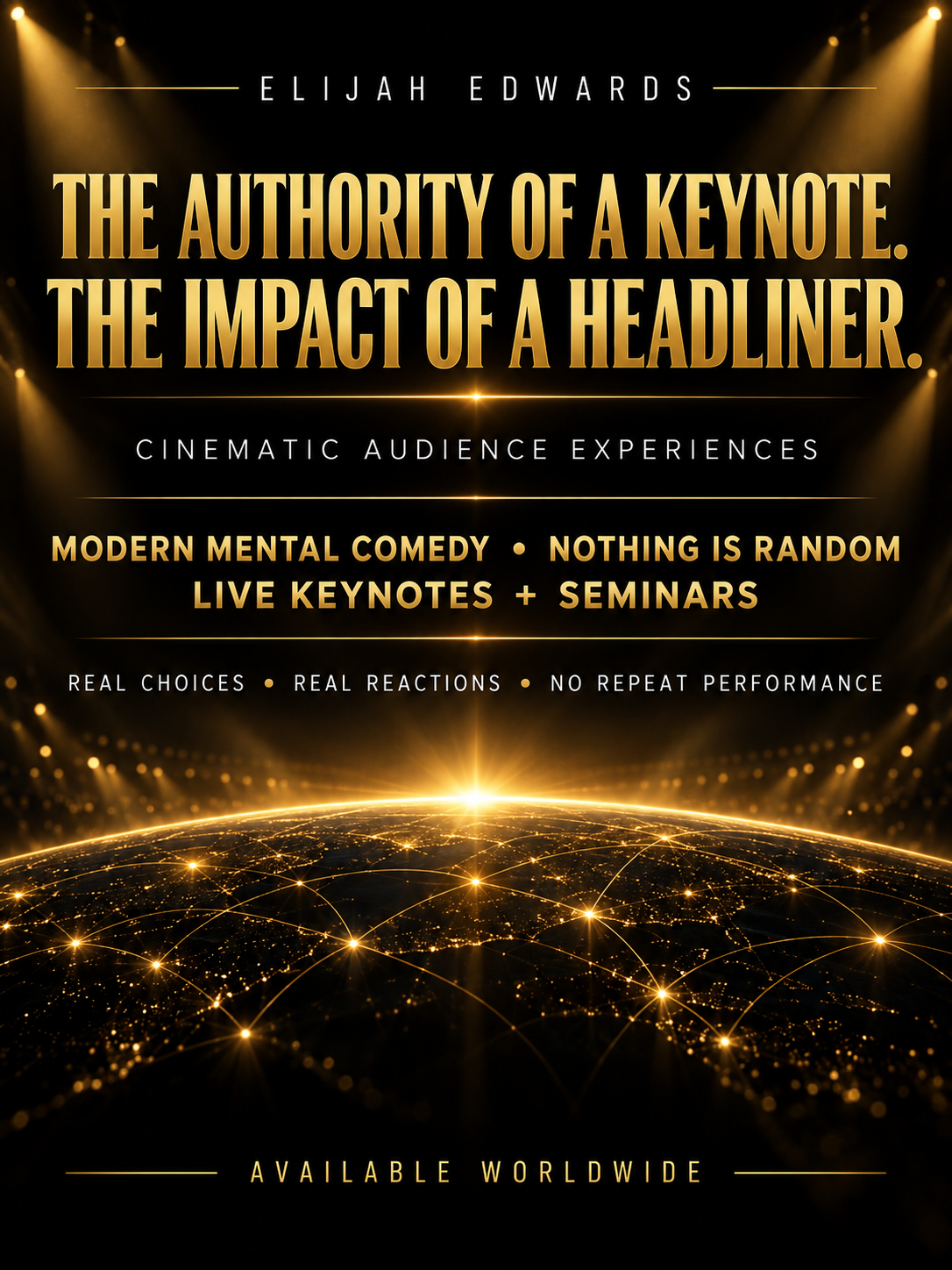 Elijah Edwards worldwide Modern Mental Comedy, interactive mentalism, keynote and seminar experiences