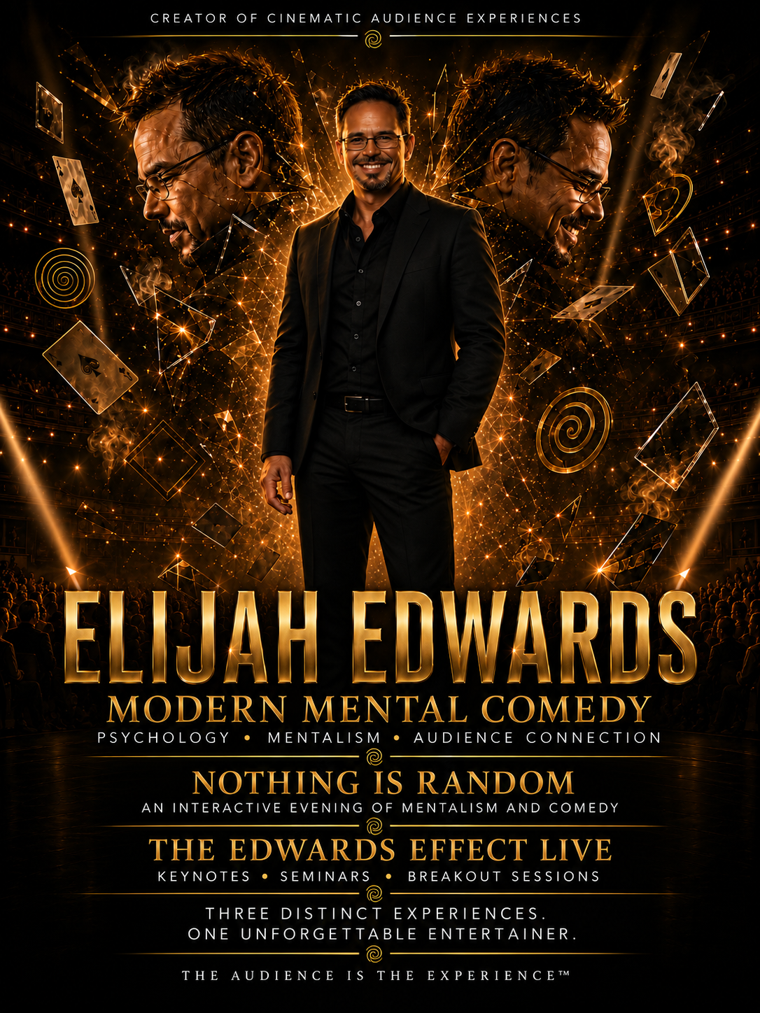 Elijah Edwards creator of Modern Mental Comedy, Nothing Is Random and cinematic audience experiences