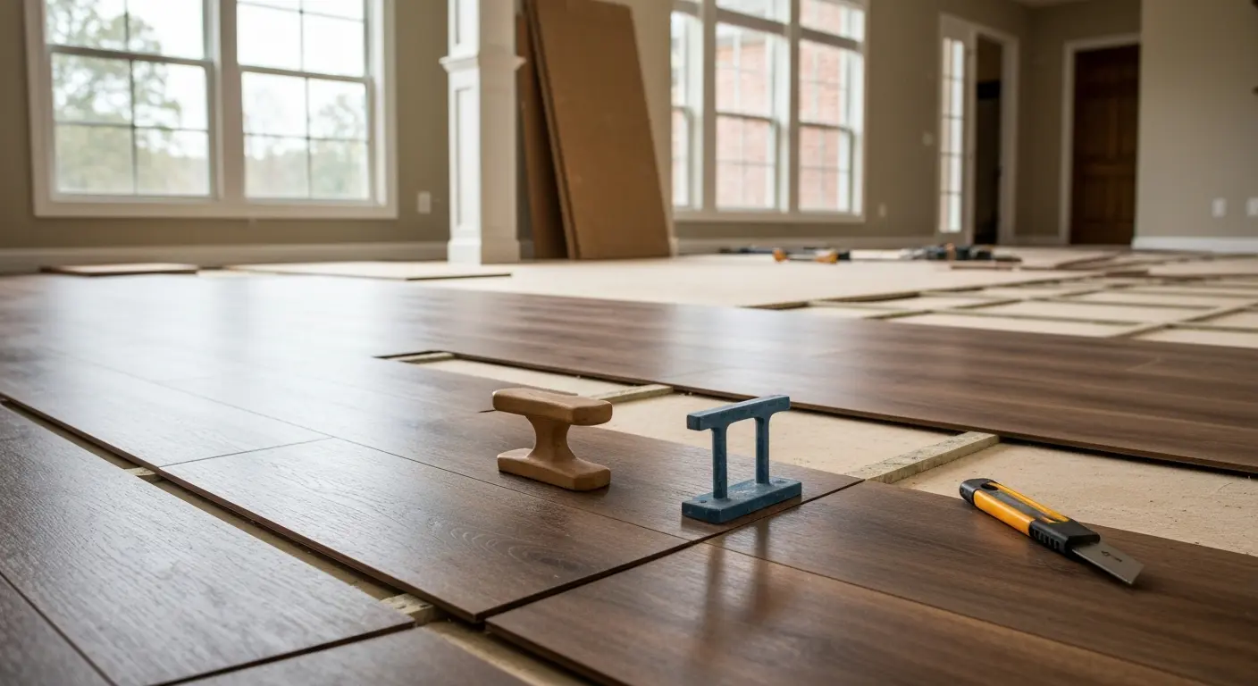Luxury vinyl plank flooring installation