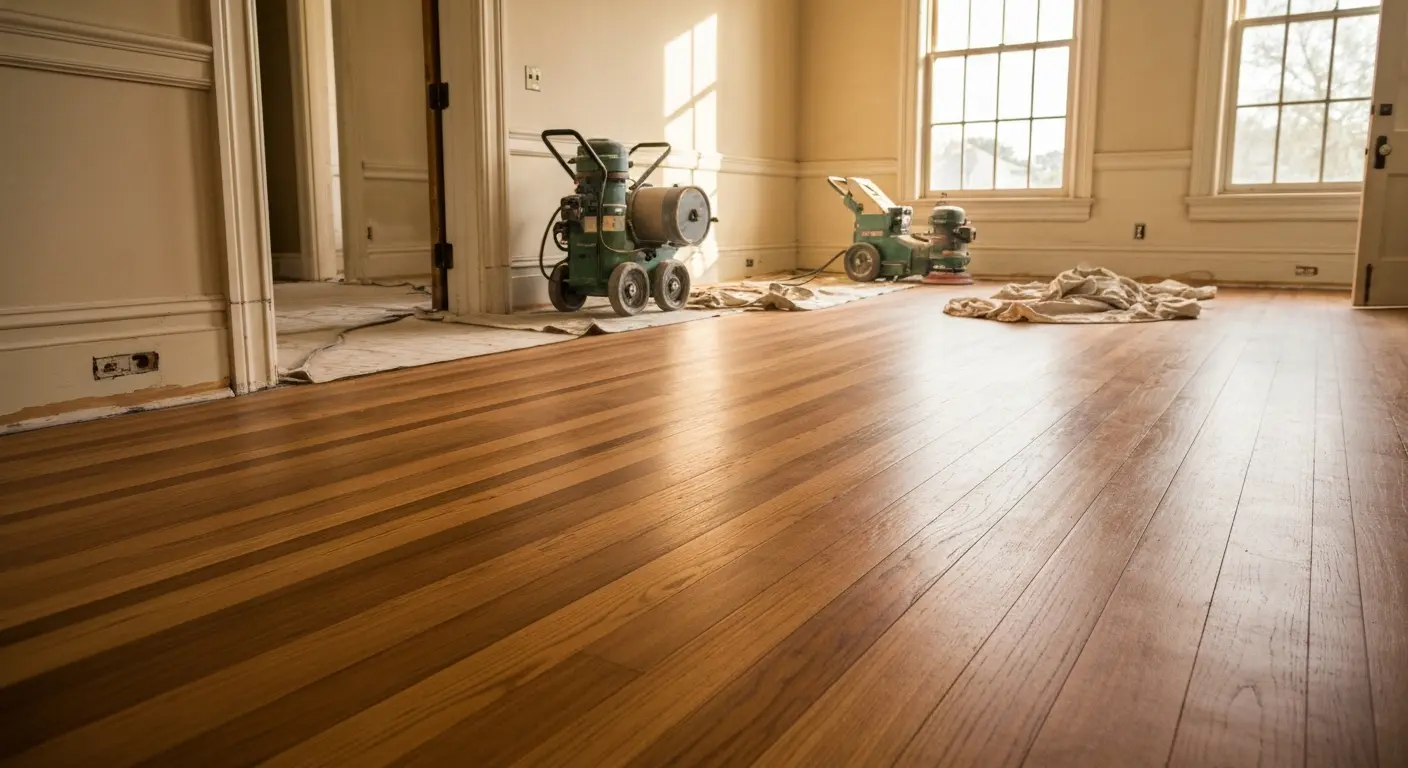 Hardwood floor refinishing