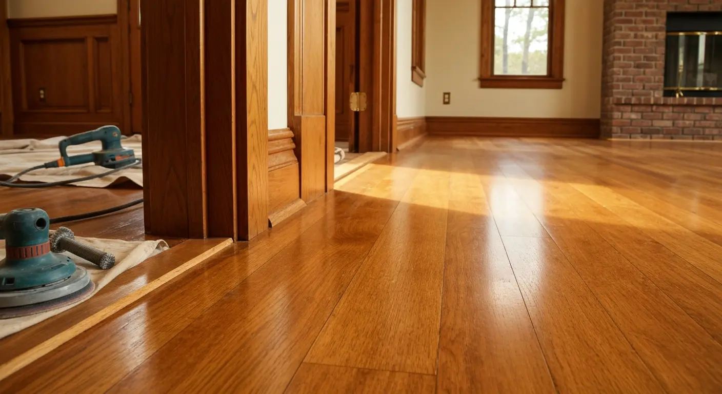 Hardwood floor refinishing