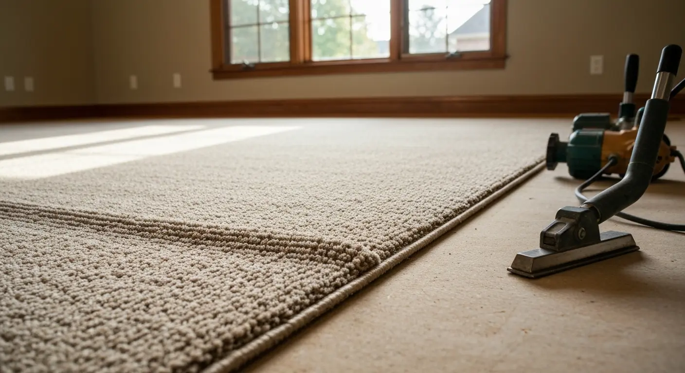 Carpet installation in residential home