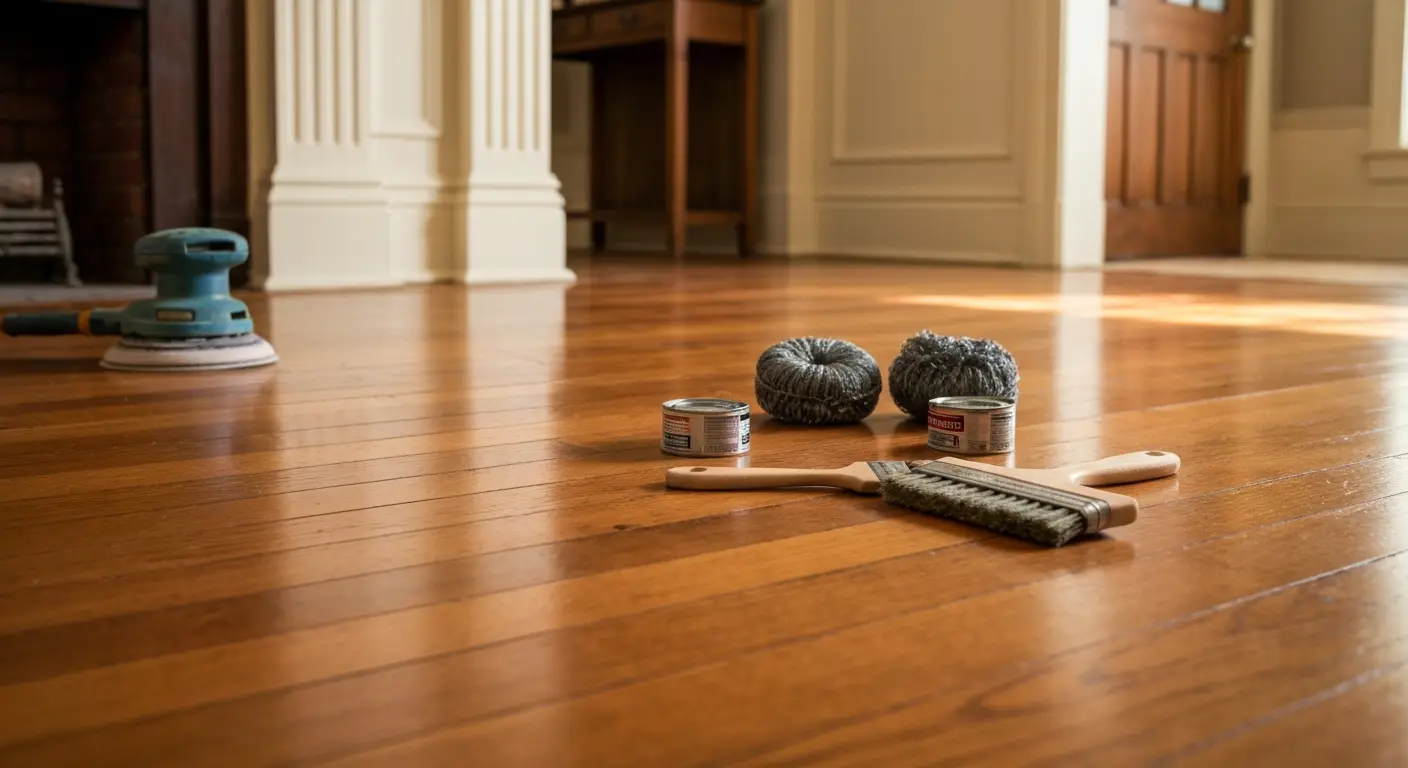 Hardwood flooring refinishing service
