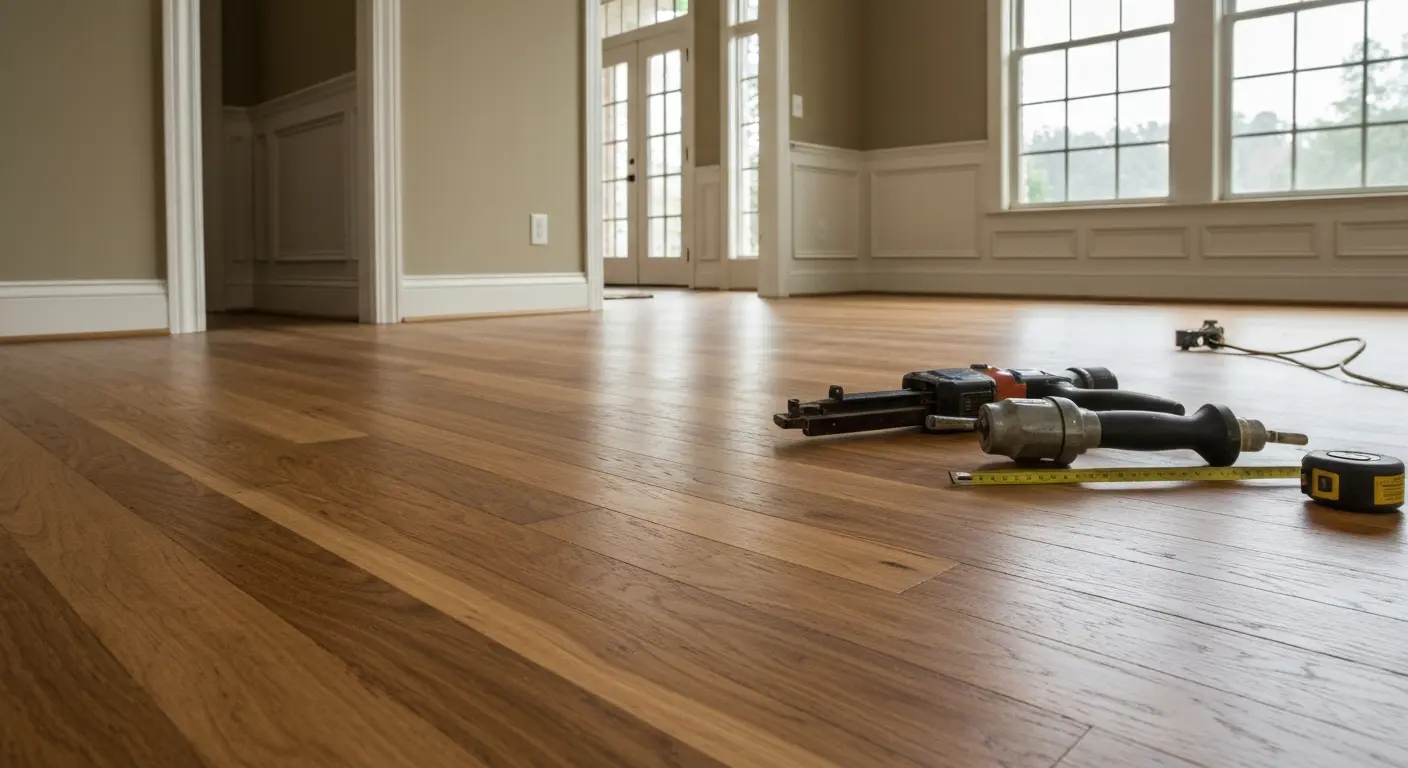 Solid hardwood floor installation