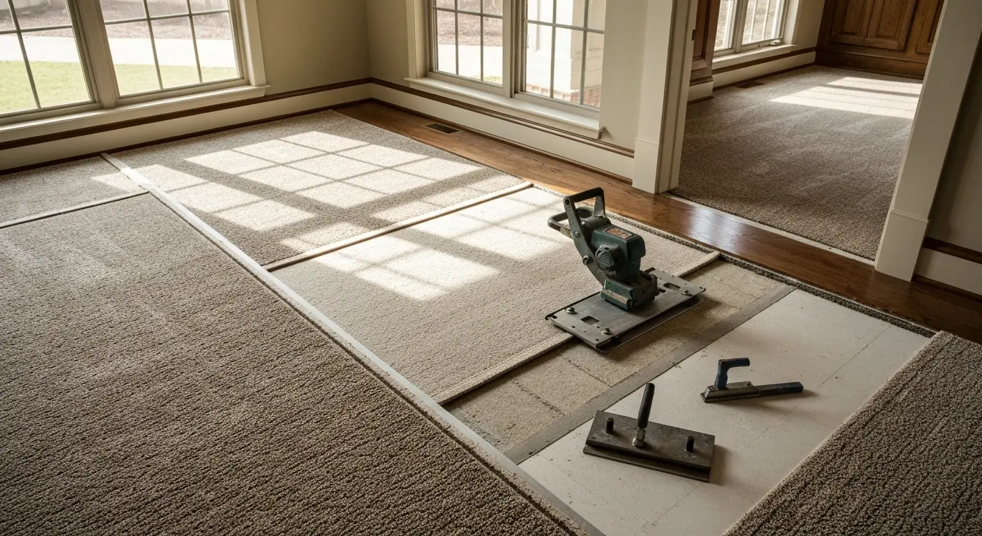 Carpet installation in Greenville home