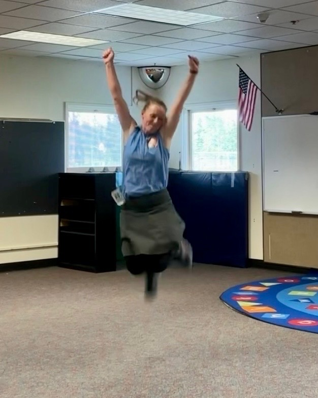 Brooke celebrating at convention after retiring from teaching