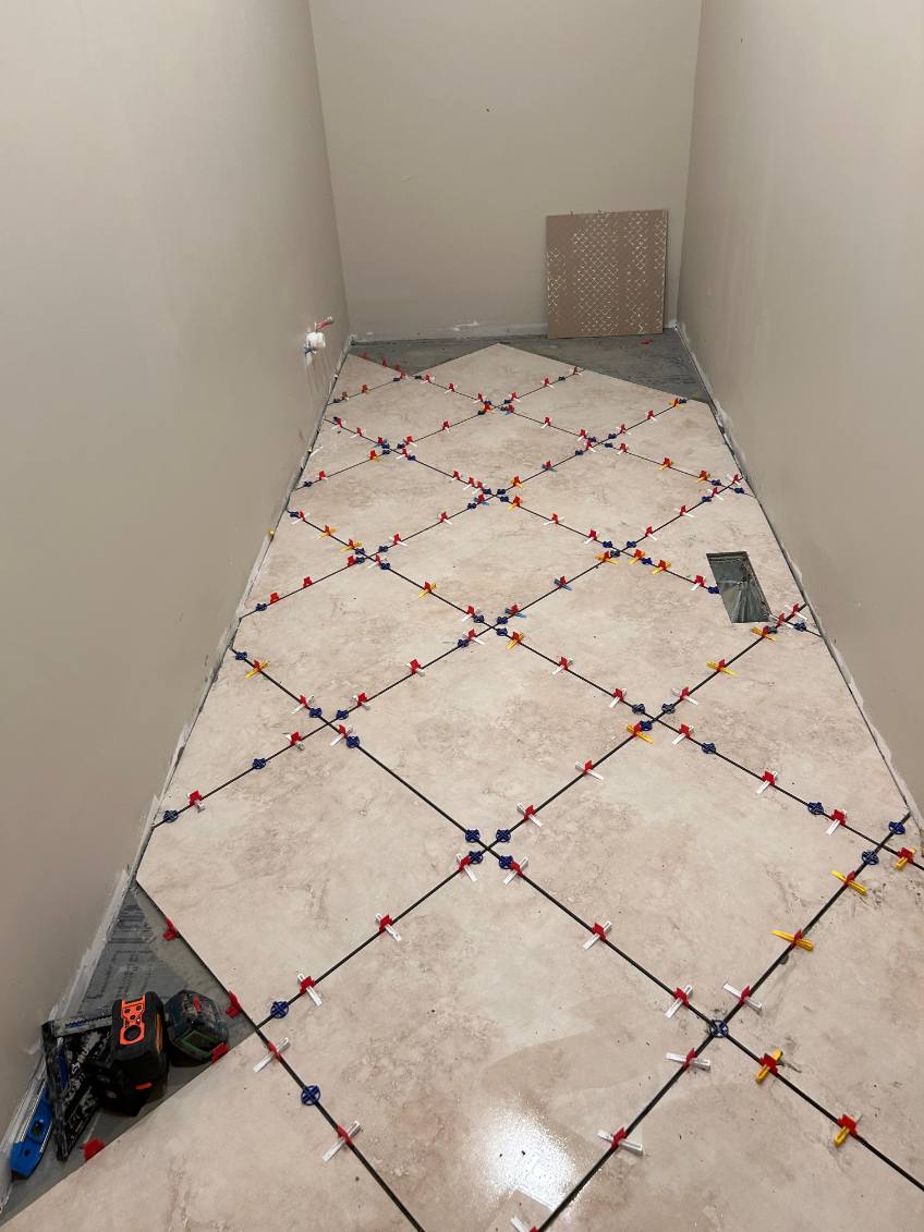 Custom shower and tile work — in progress