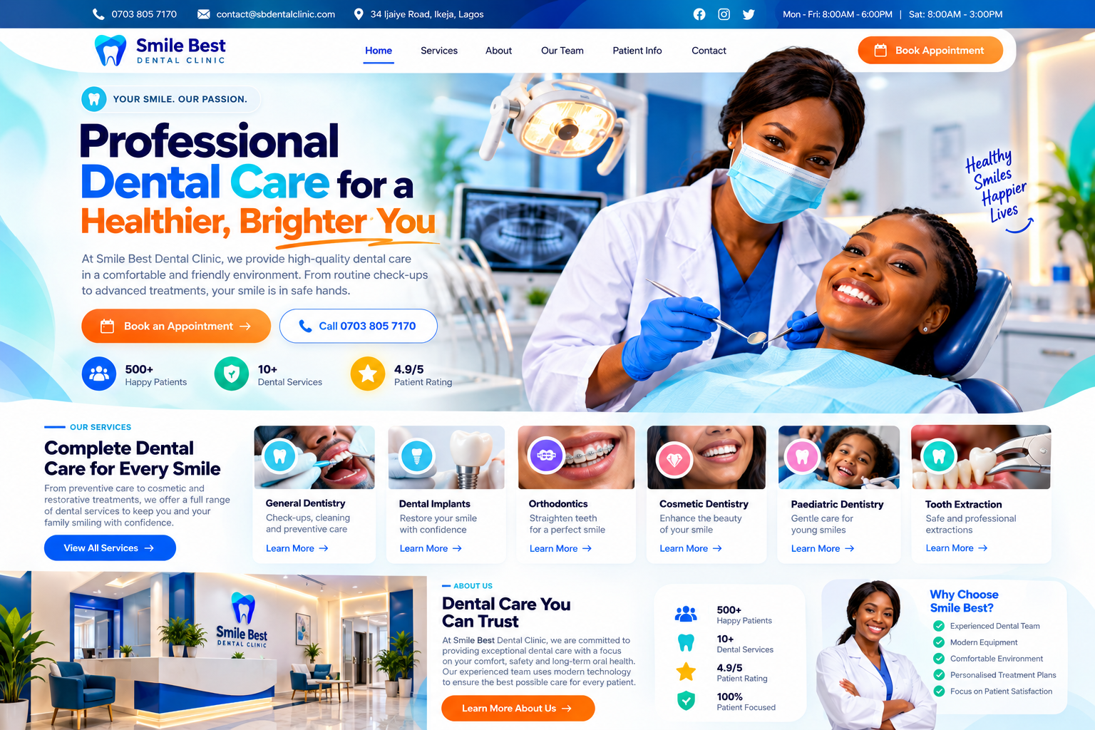 Dental clinic website design