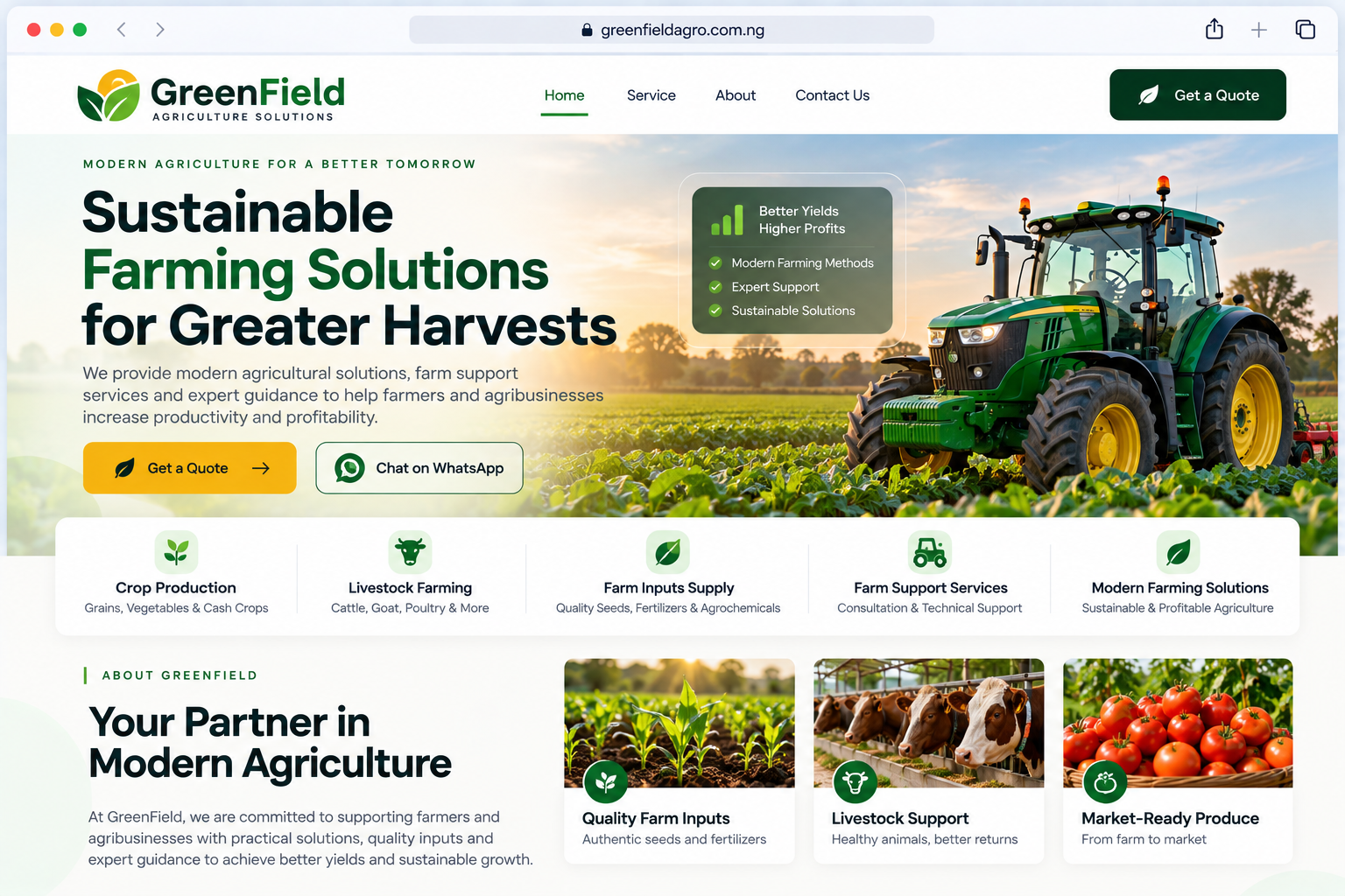 Catering website design