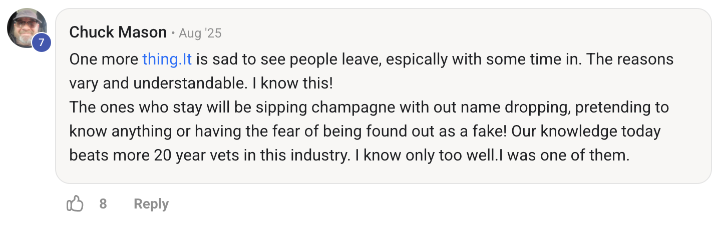 Our knowledge today beats more 20 year vets in this industry&hellip; I was one of them.