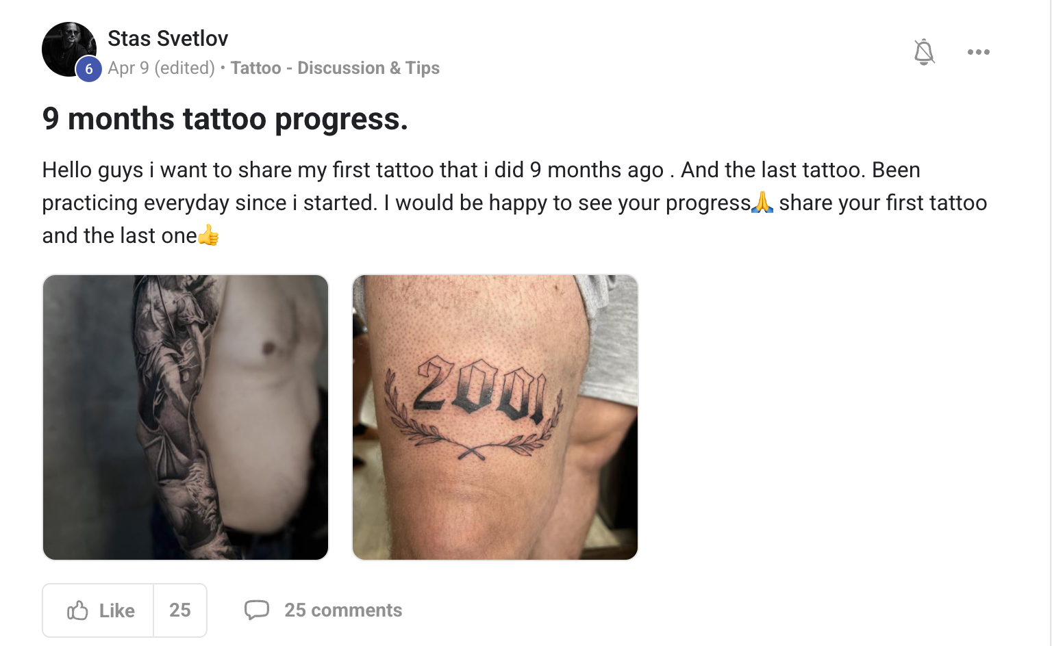 9 months tattoo progress&hellip; Been practicing everyday since i started.