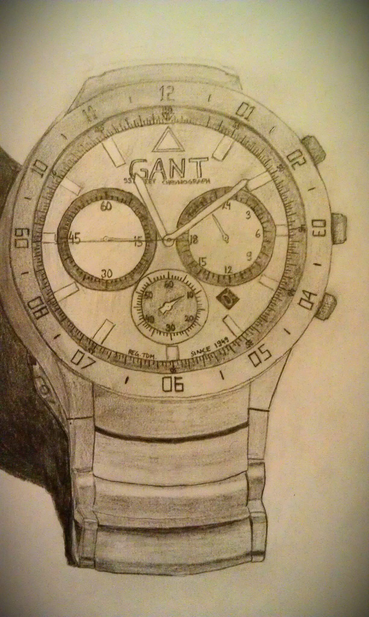The wristwatch pencil sketch — Torsten Malm's fifteenth drawing