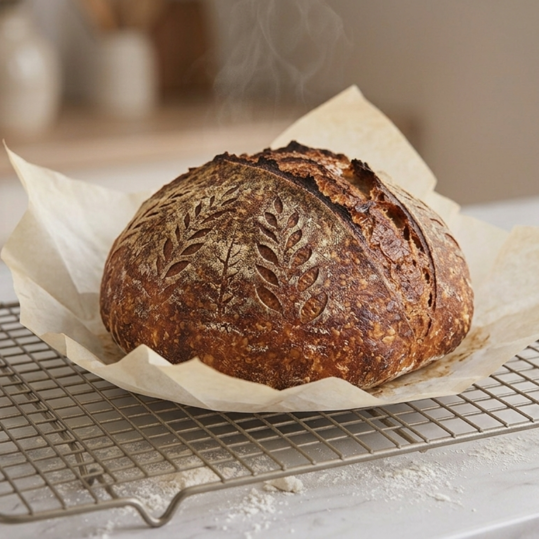 Sourdough loaf, freshly baked