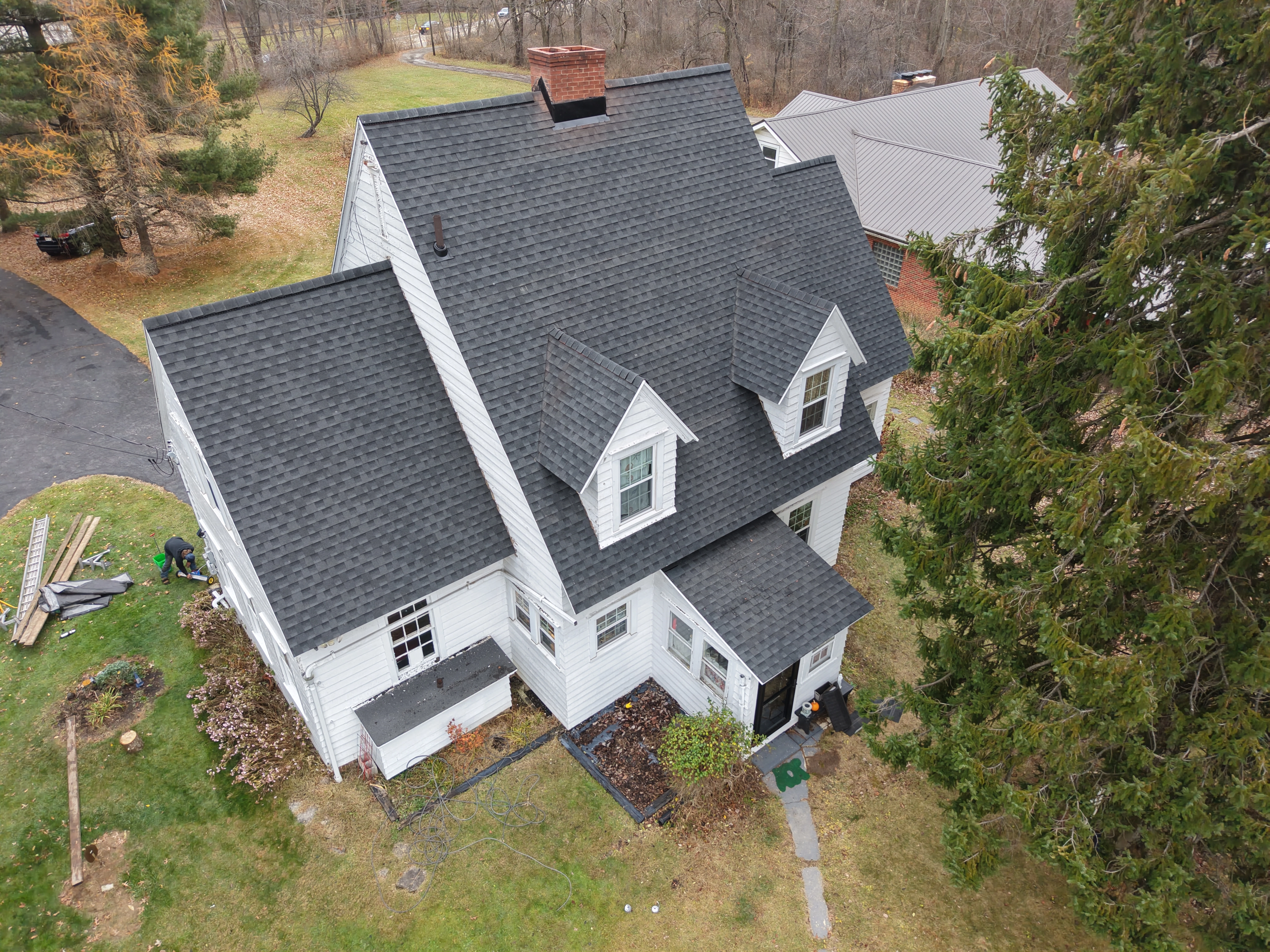 completed roof black chimney flashing perrysville weikles roofing - Weikles Roofing completed roof black chimney flashing perrysville weikles roofing - Weikles Roofing