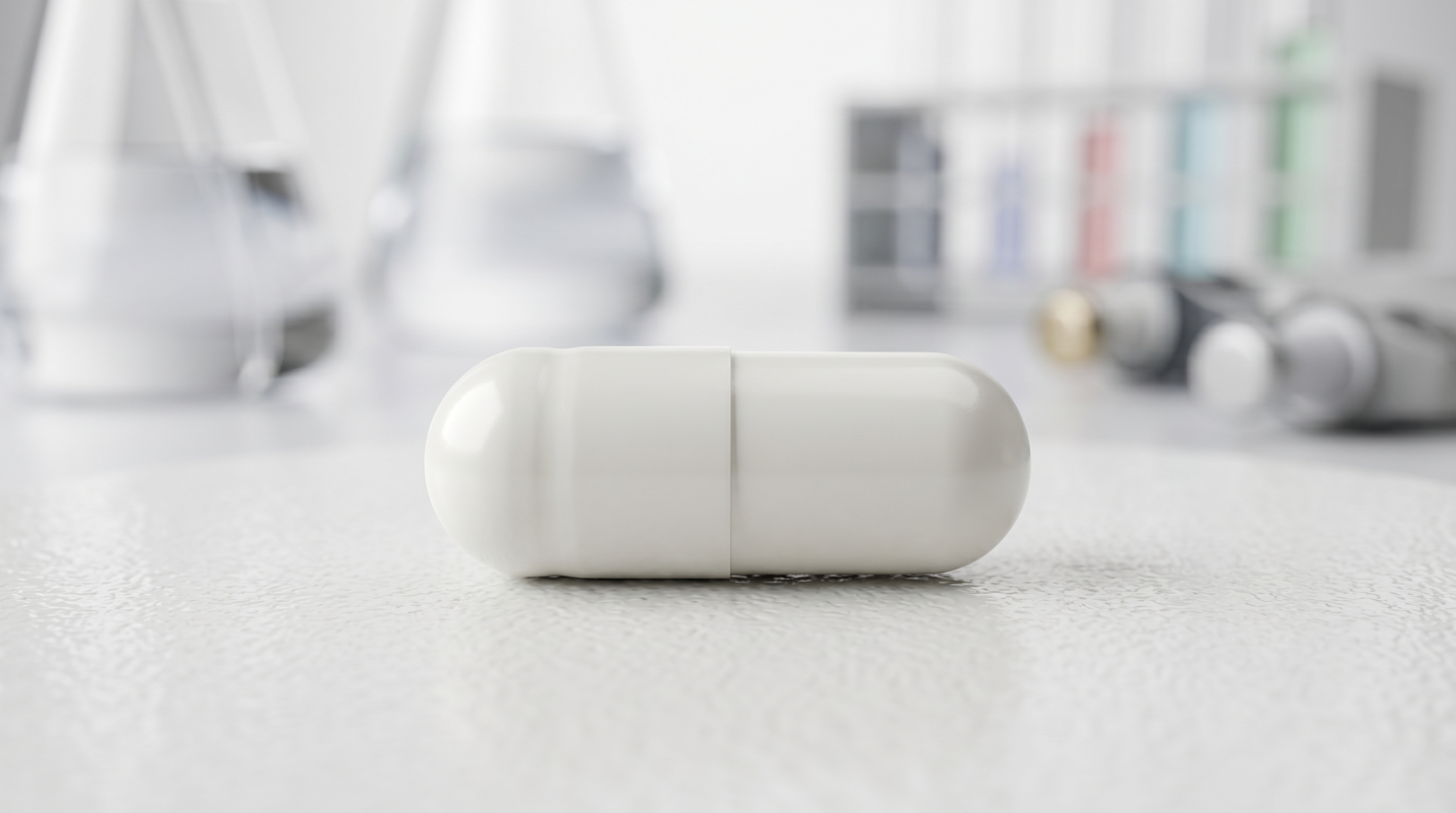 Macro close-up shot of a ProstaVive capsule showing powder texture