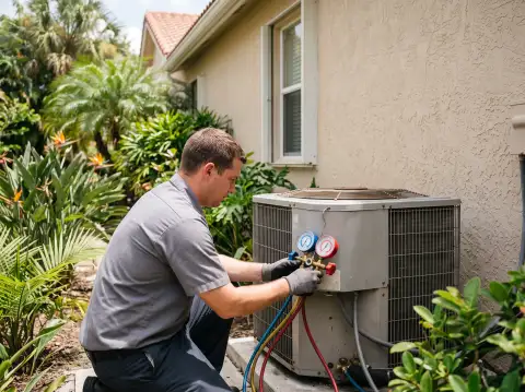 HVAC professional at work