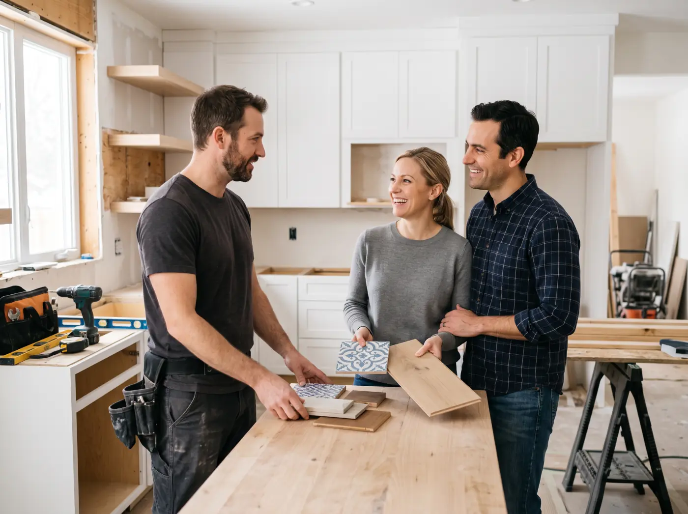 Remodeling professional working at a Florida home
