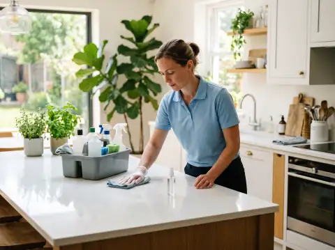 House cleaning professional at work