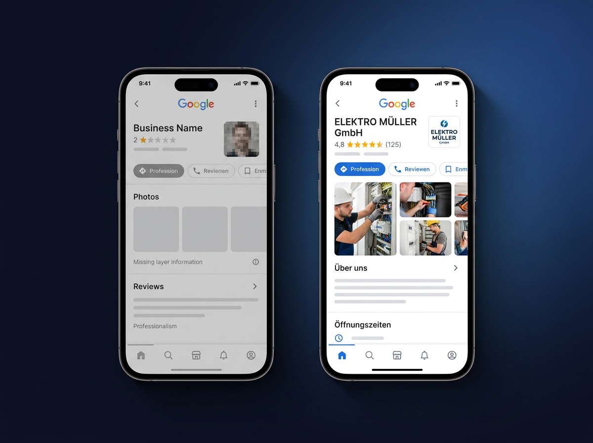 Google Business Profile Vorher Nachher Vergleich