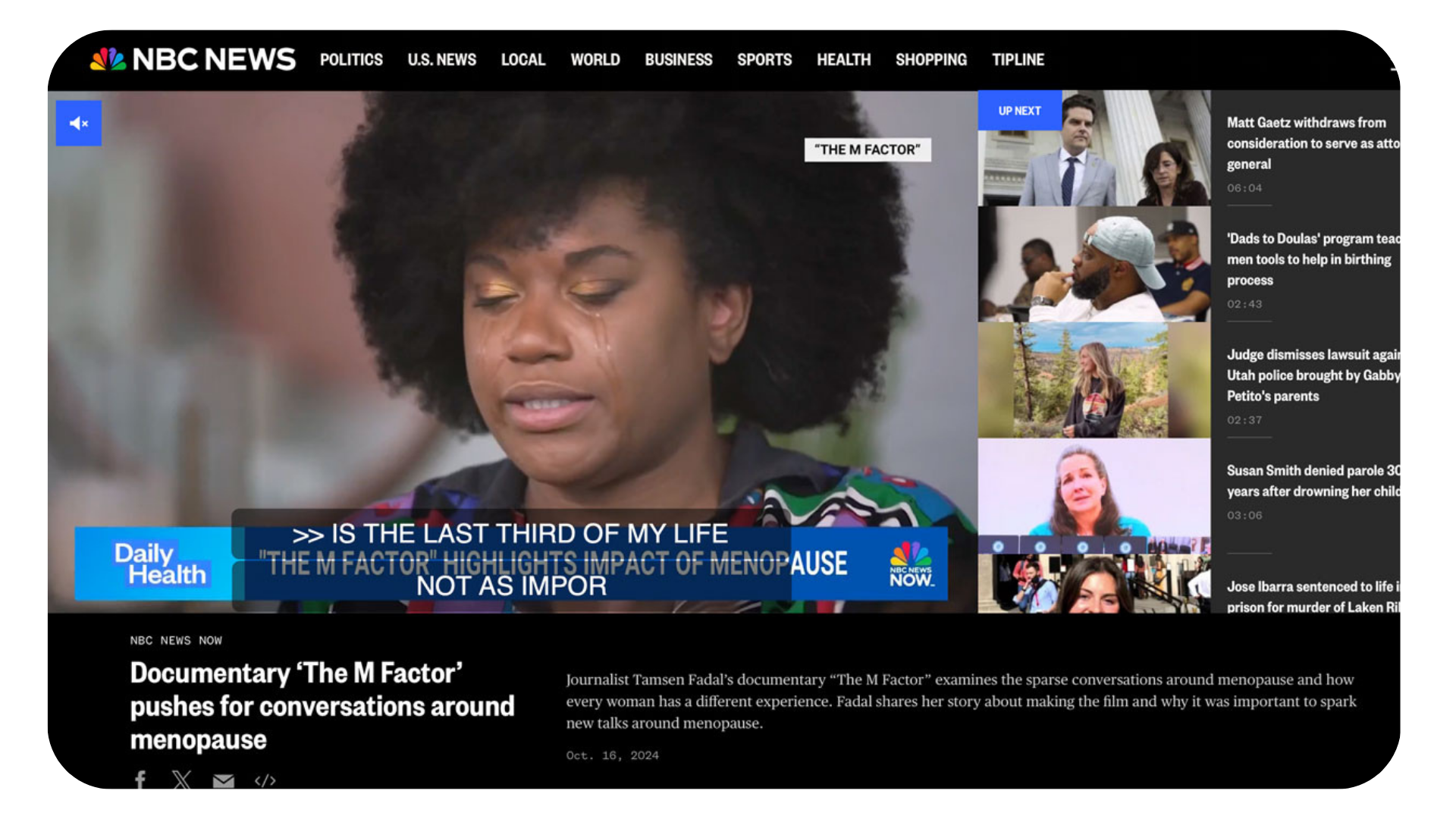 NBC News The M Factor Film Press