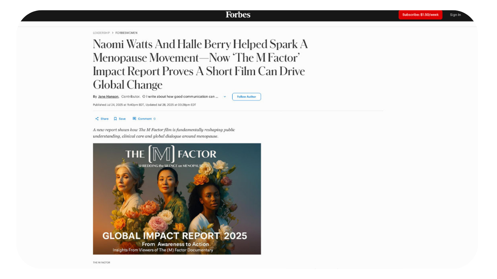 Forbes The M Factor Press Feature