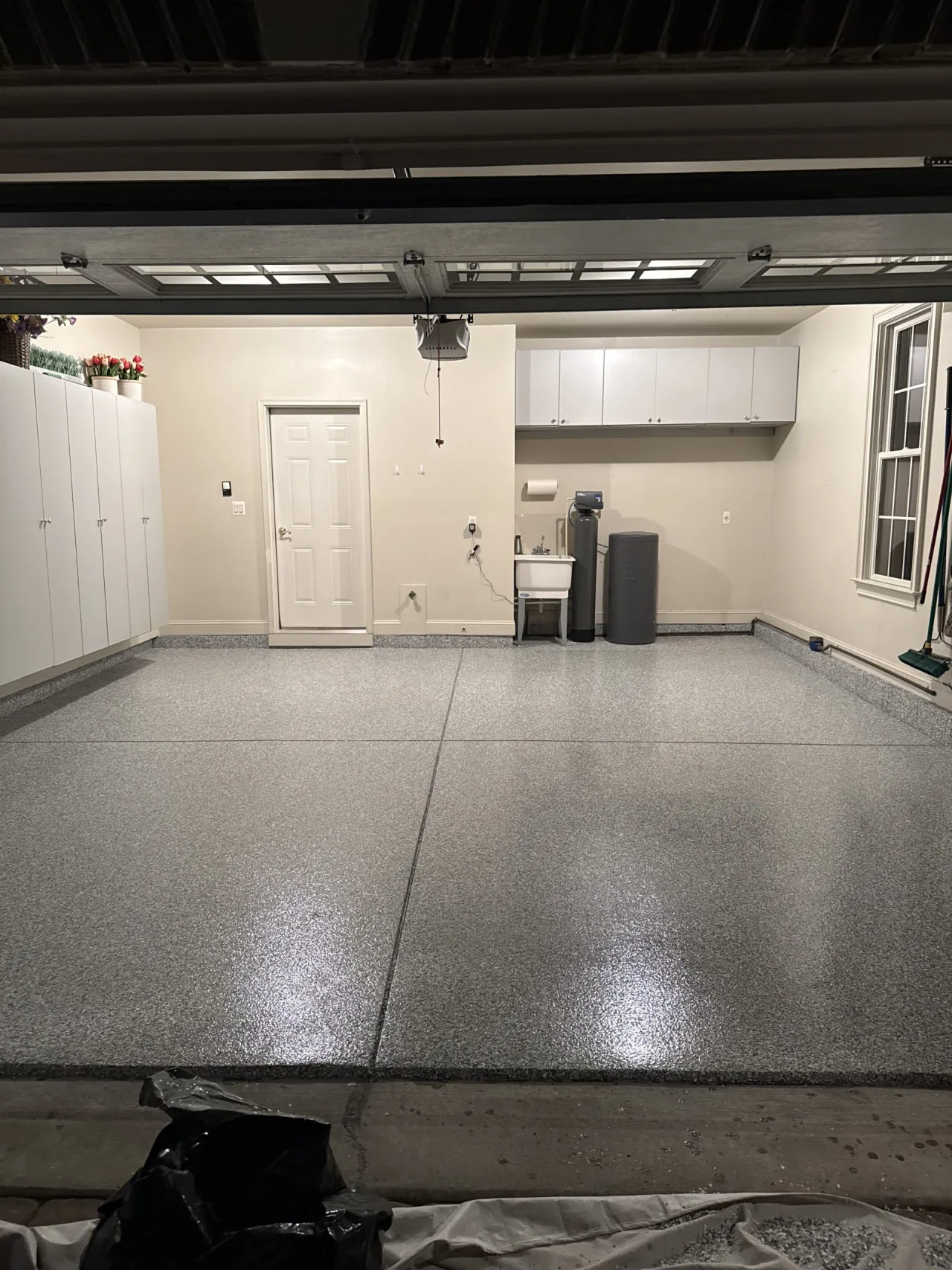 Residential garage floor epoxy coating installed in Bordentown NJ by Raynor Concrete Coatings