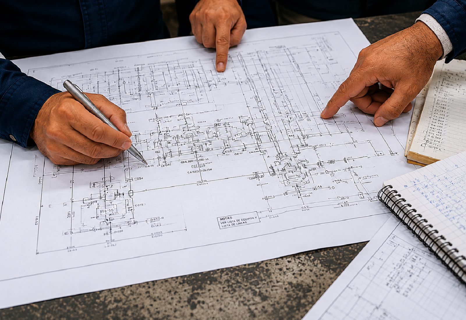 Planos, revisión técnica o coordinación multidisciplinaria