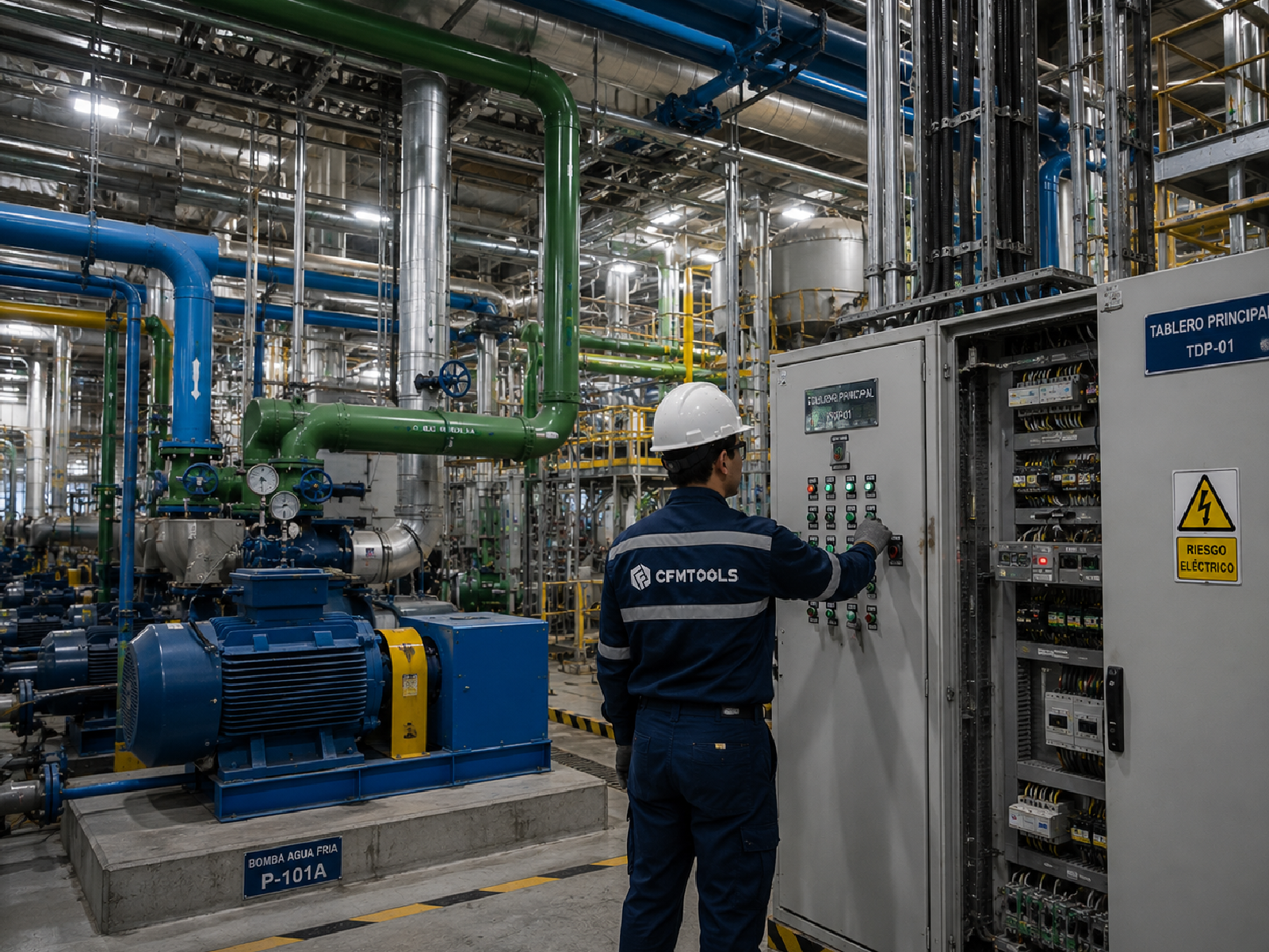 Planta industrial o manufactura con servicios electromecánicos