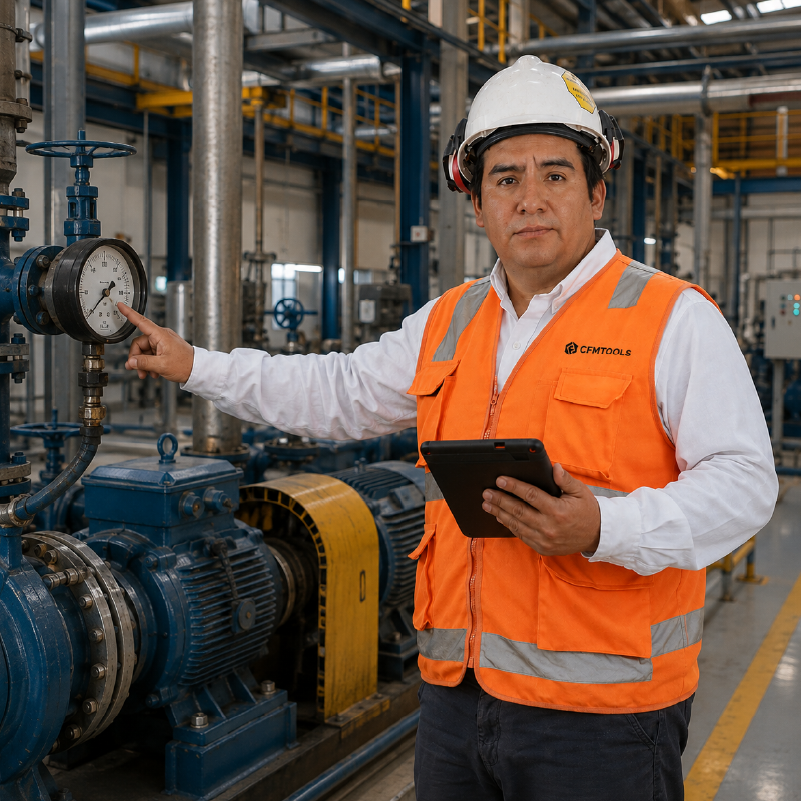 Equipo de CFMTools revisando una instalación industrial