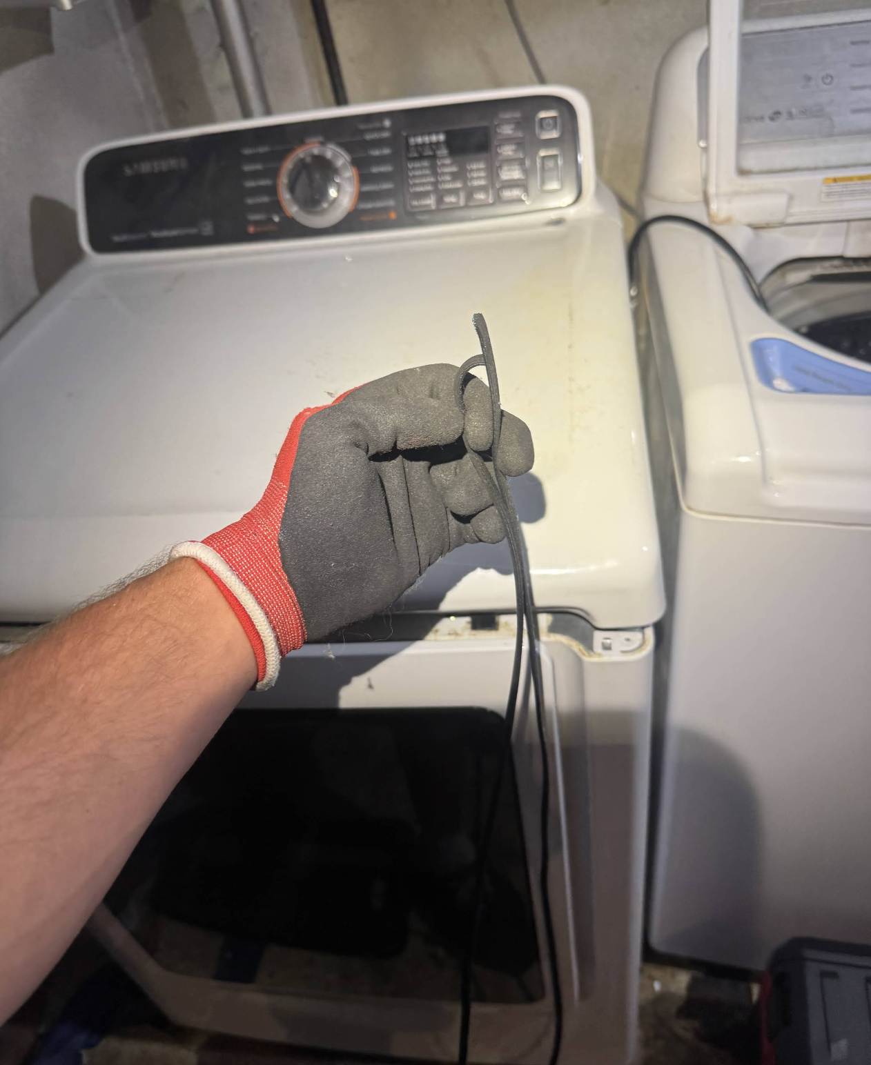 Gena replacing a washer power cord — Denver metro