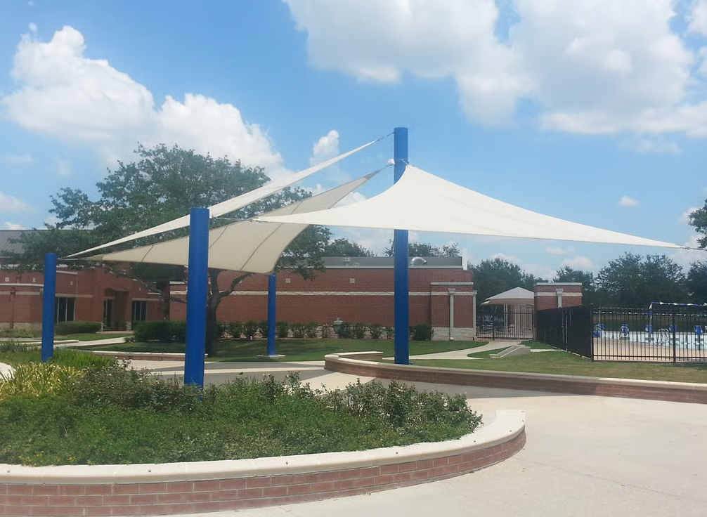 Shade structure over a school play area