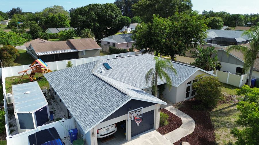 Architectural shingle roof on a Southwest Florida home