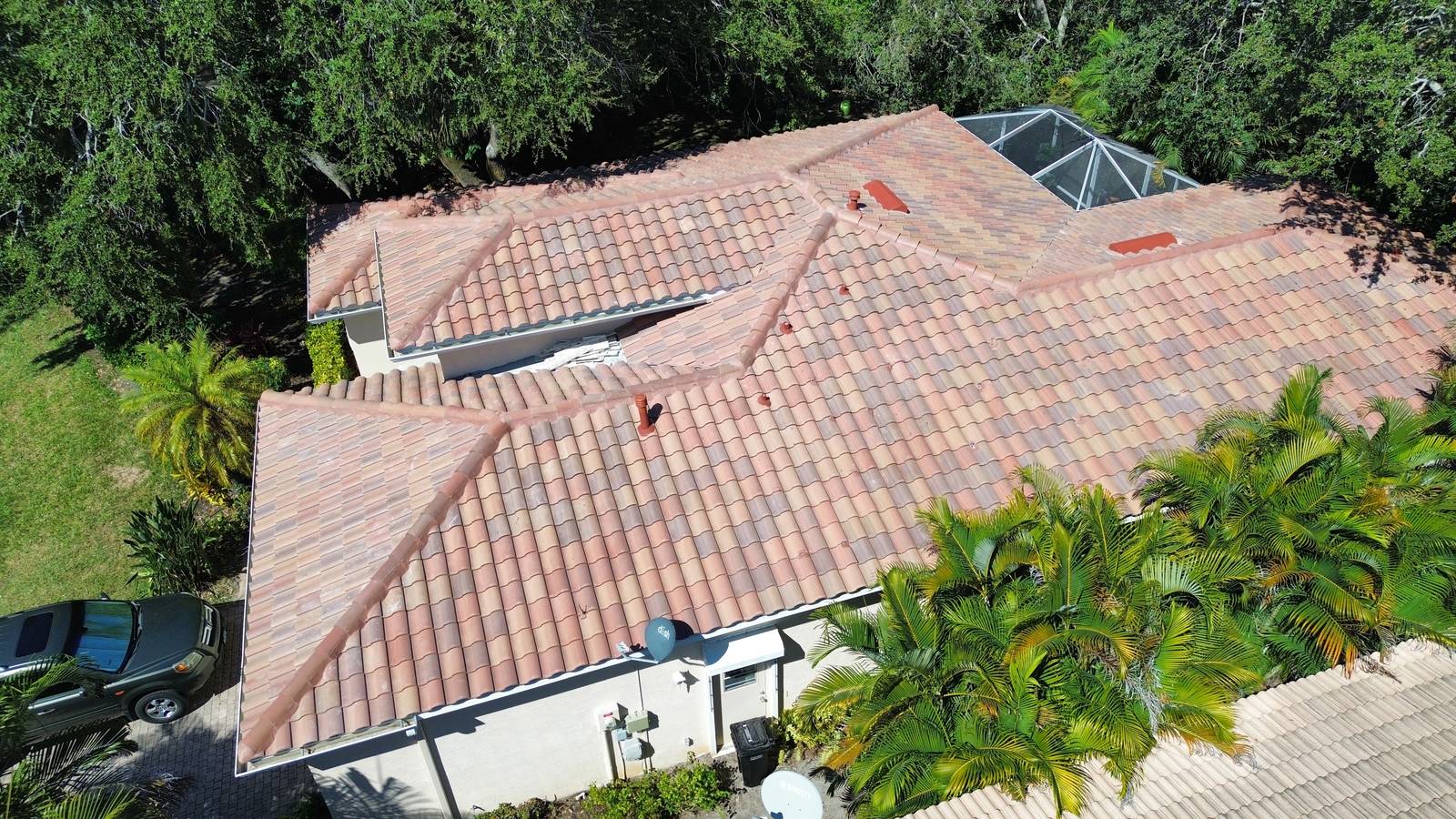 Clay tile roof replacement on a Punta Gorda Isles home by Shea Roofing