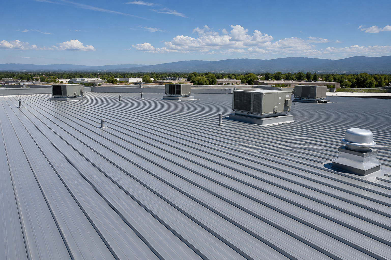 Commercial building and roof