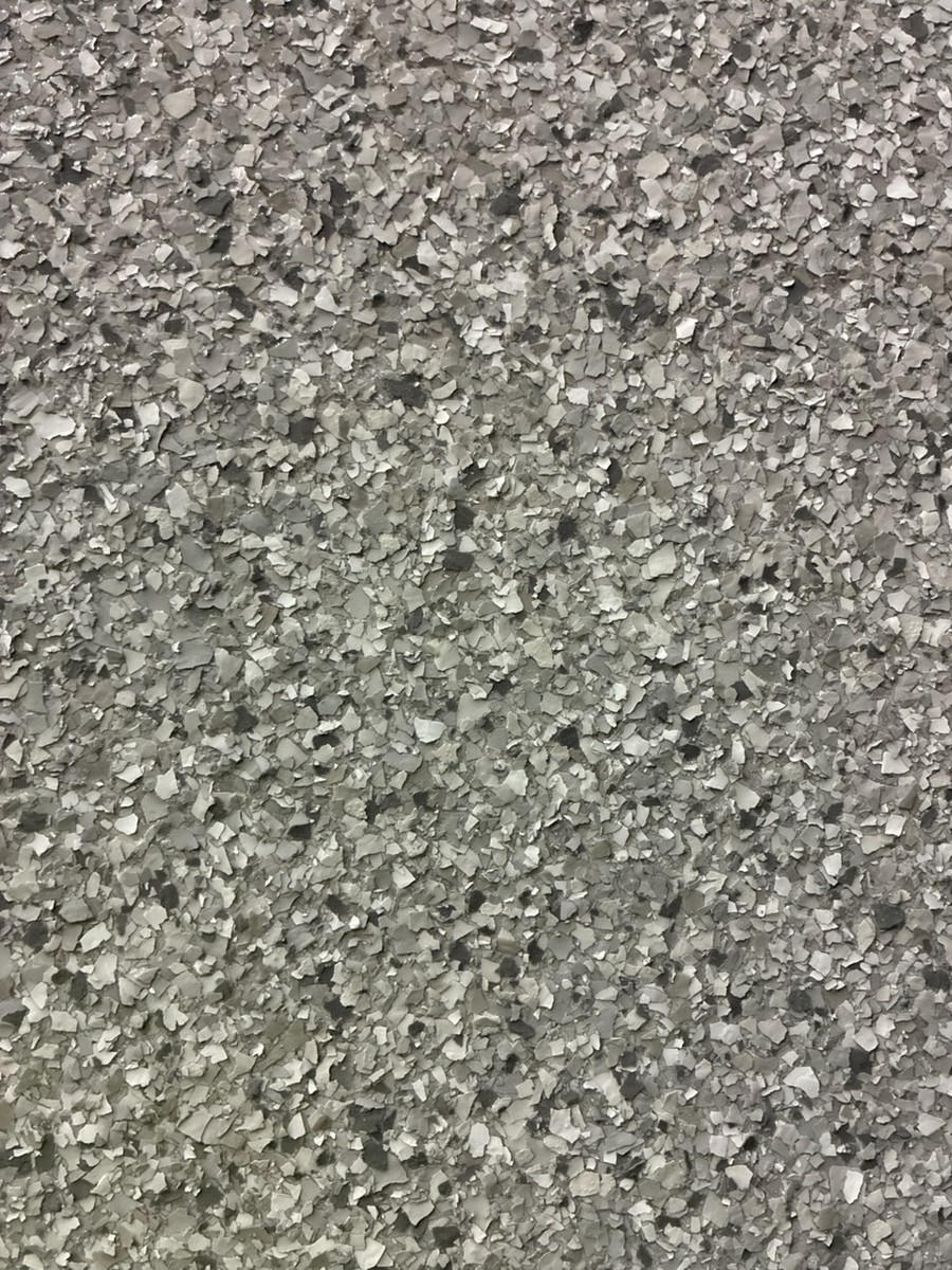 Greige epoxy flake color sample