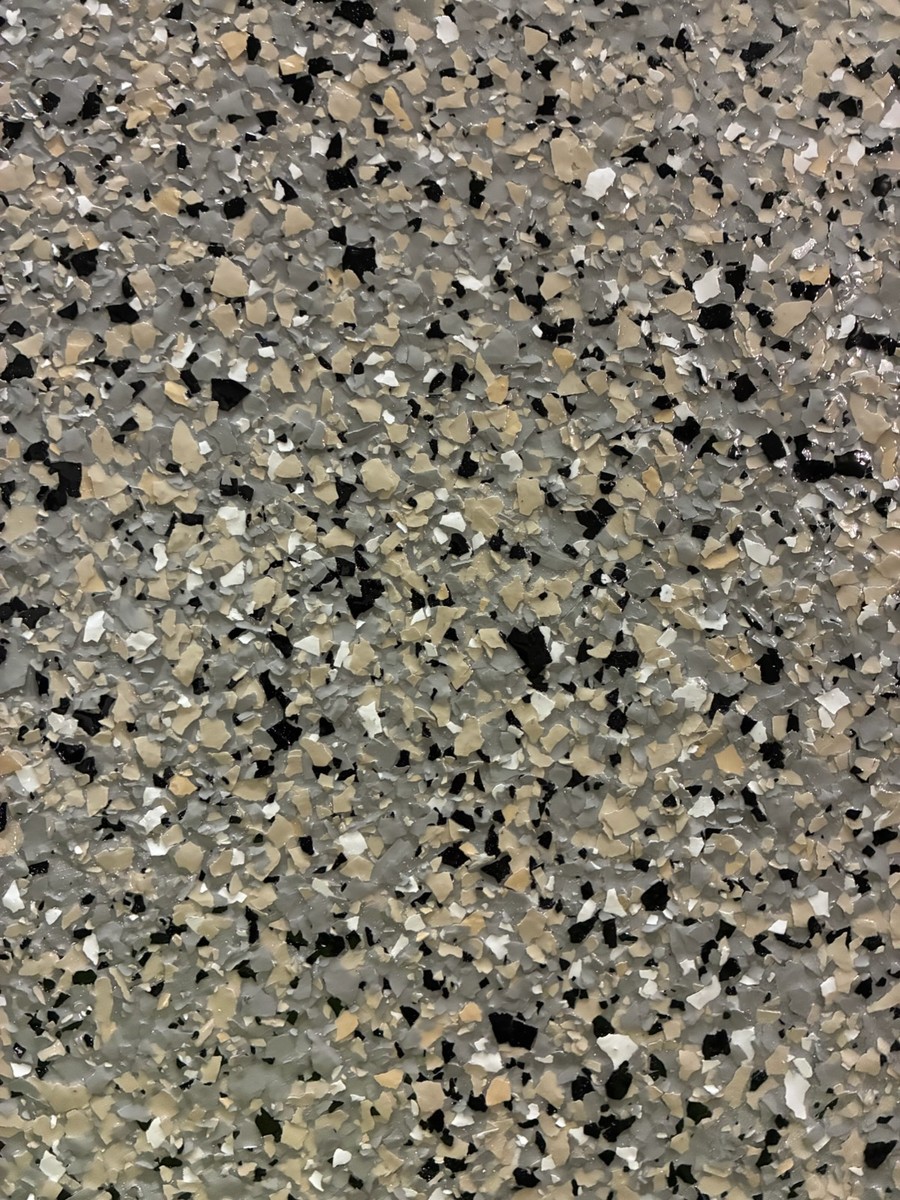 Peppercorn epoxy flake color sample