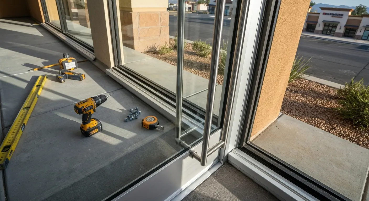 Commercial door installation