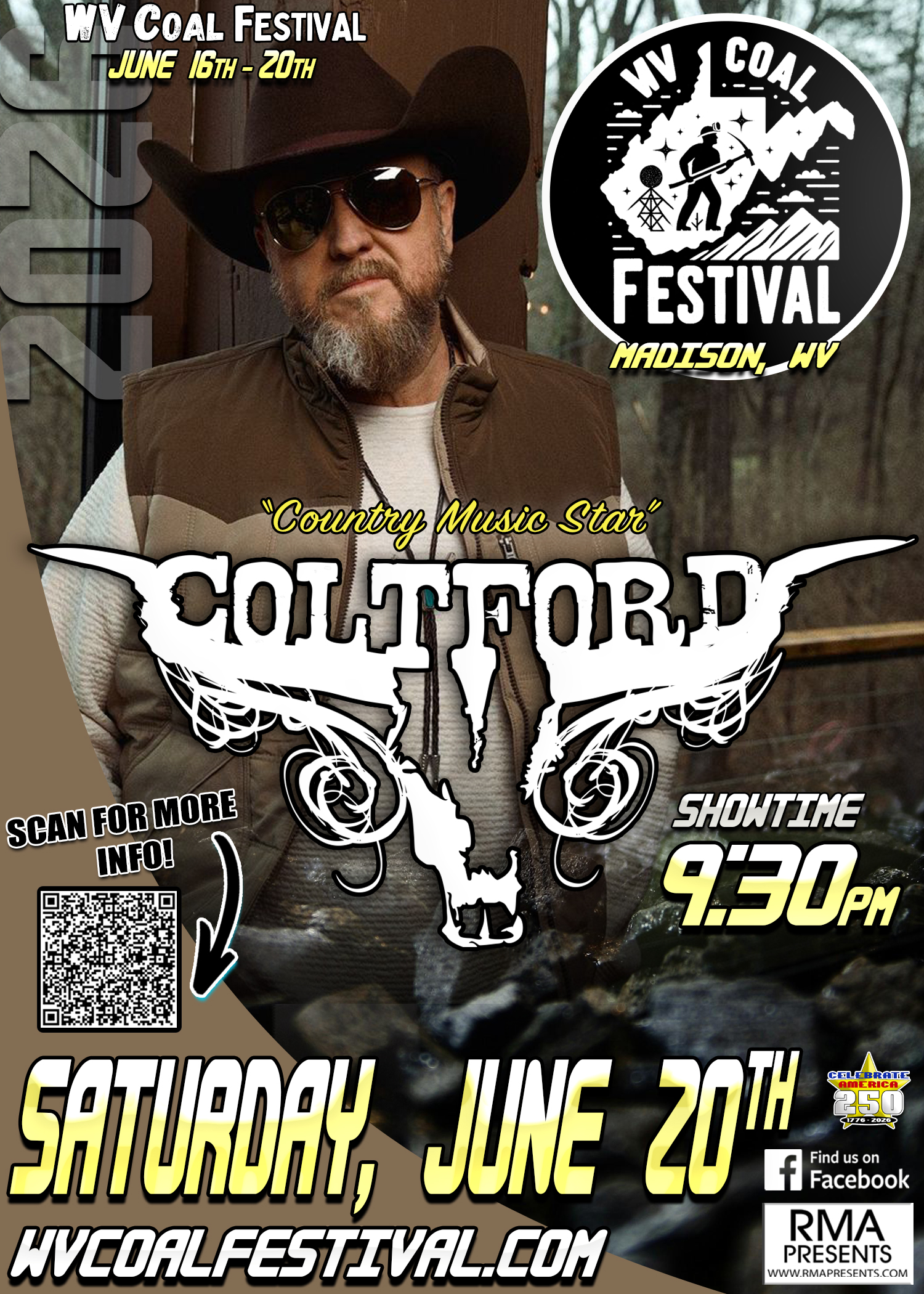 Colt Ford WV Coal Festival poster