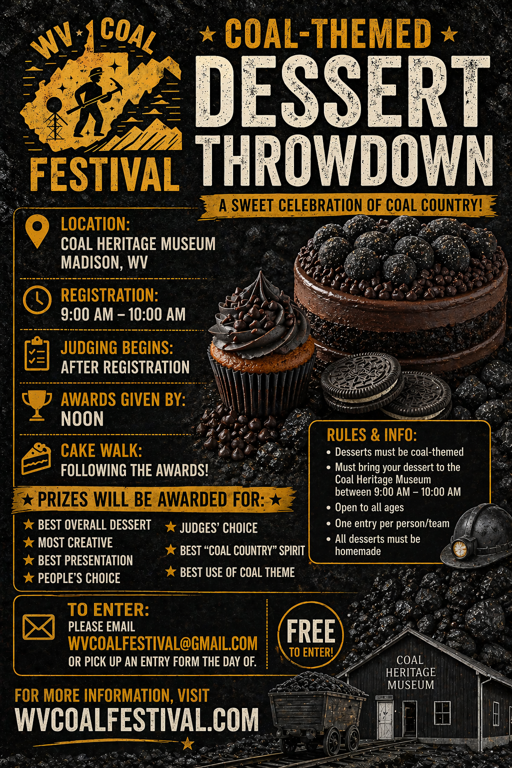 WV Coal Festival Coal-Themed Dessert Throwdown flyer