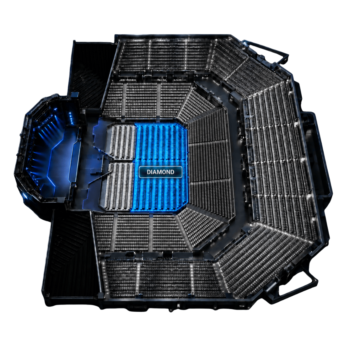 3D arena seating layout for Diamond ticket tier